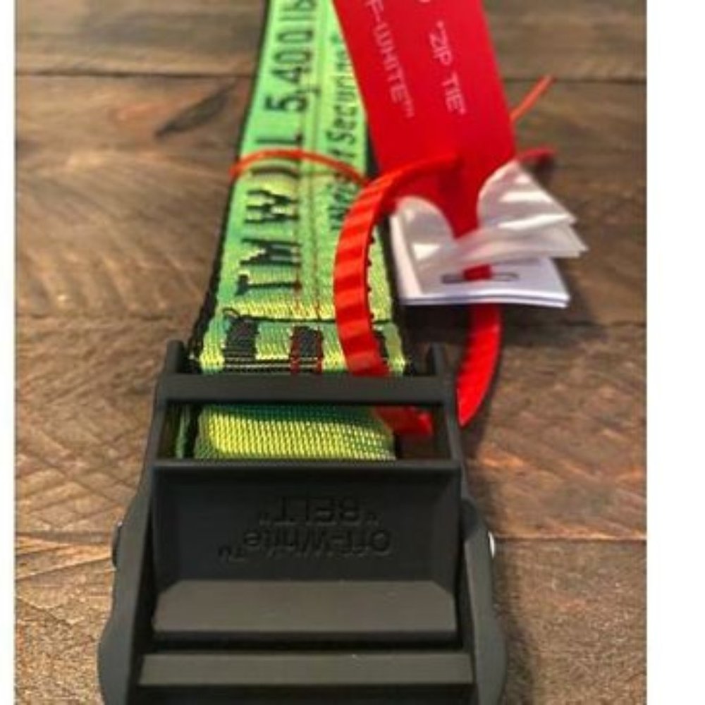 Off-white green belt with tags